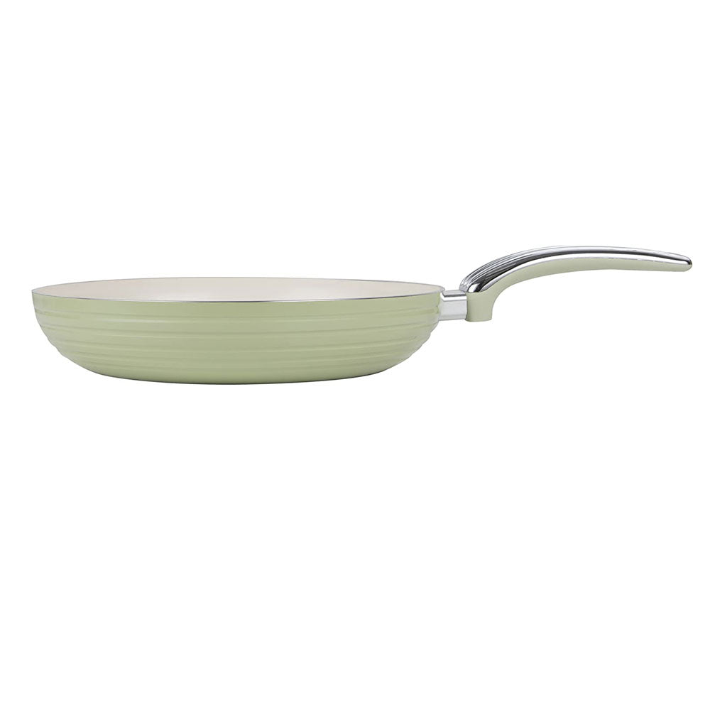 Swan Retro Non Stick Saucepans And Frying Pans 5 Piece Set With Glass Lid - Green