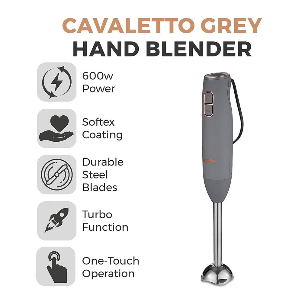 Tower Cavaletto Stick Blender with Turbo Function 600 W - Grey/Rose Gold Secondary image