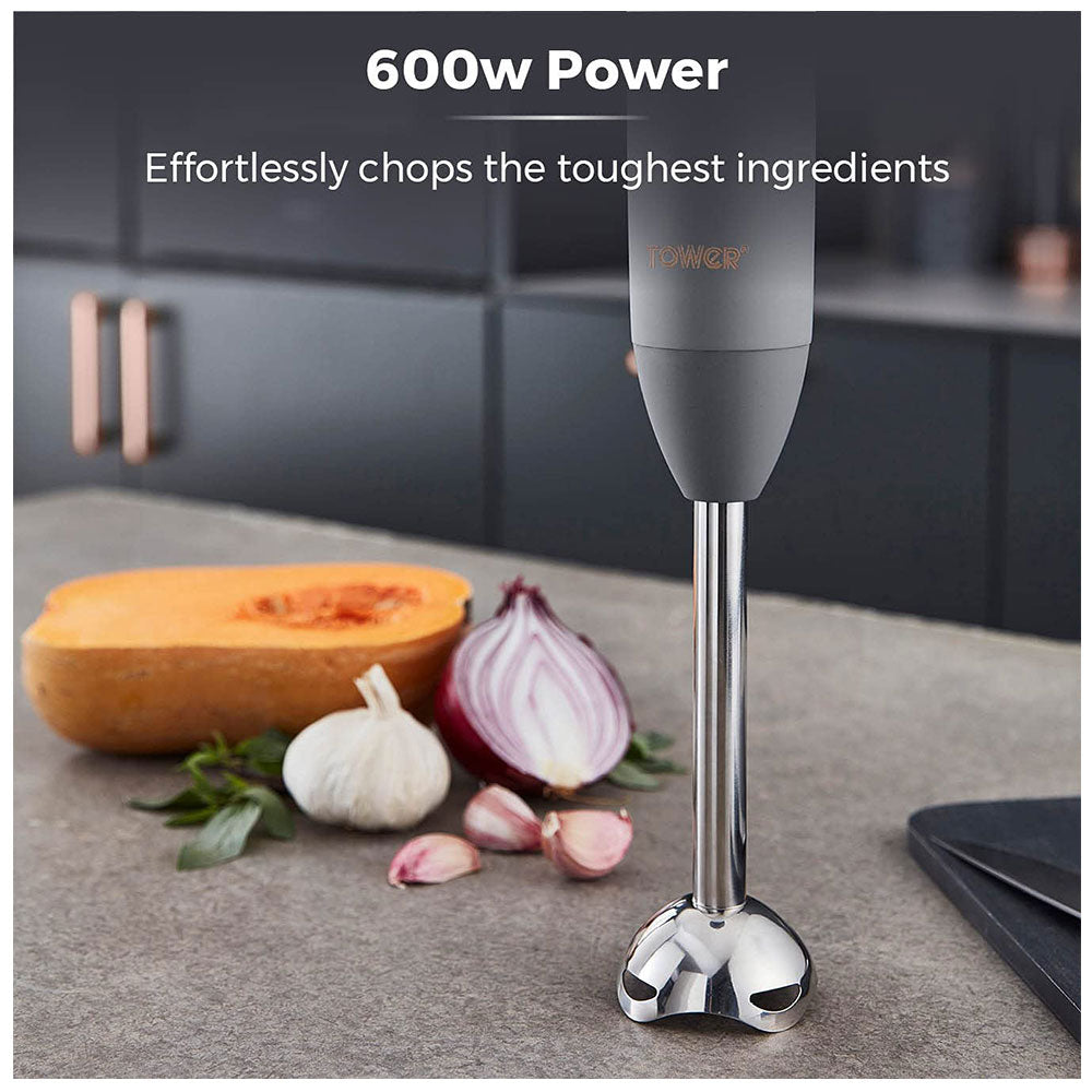 Tower Cavaletto Stick Blender with Turbo Function 600 W - Grey/Rose Gold