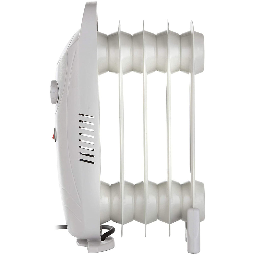 Warmlite 5 Fins Compact Oil Filled Radiator With Adjustable Thermostat 650 W - White