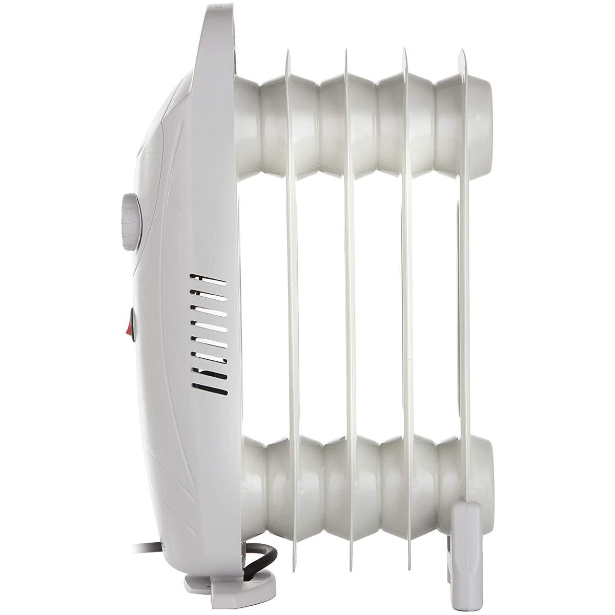 Warmlite 5 Fins Compact Oil Filled Radiator With Adjustable Thermostat 650 W - White