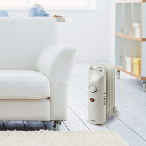 Warmlite 5 Fins Compact Oil Filled Radiator With Adjustable Thermostat 650 W - White
