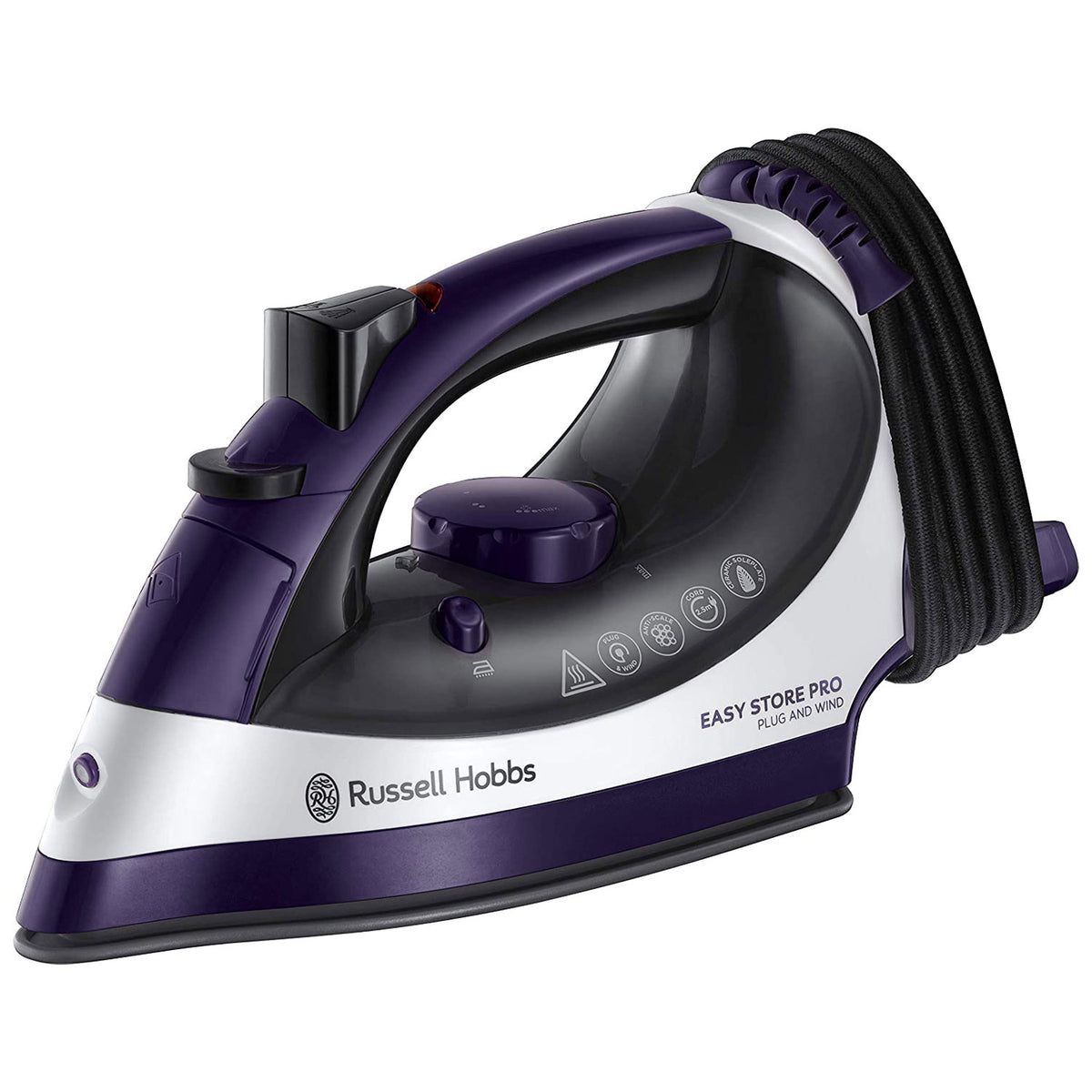 Russell Hobbs Easy Store Pro Plug And Wind Iron Ceramic 2400 W 330ml Water Tank - Purple Main image
