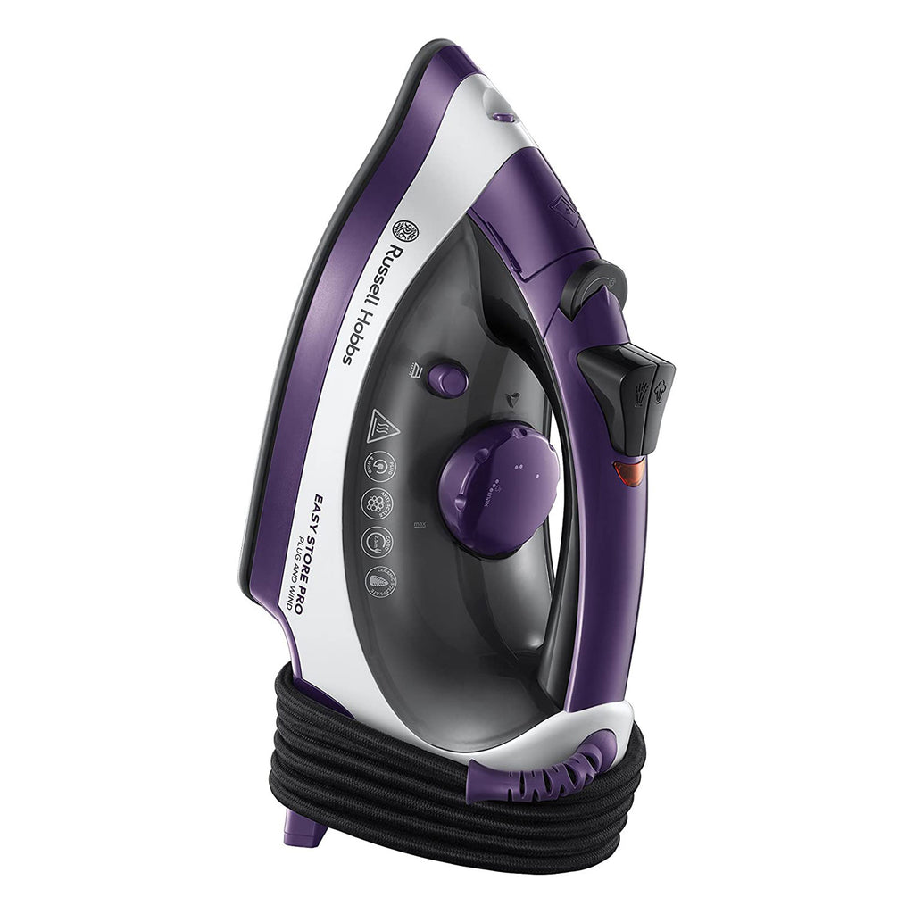 Russell Hobbs Easy Store Pro Plug And Wind Iron Ceramic 2400 W 330ml Water Tank - Purple
