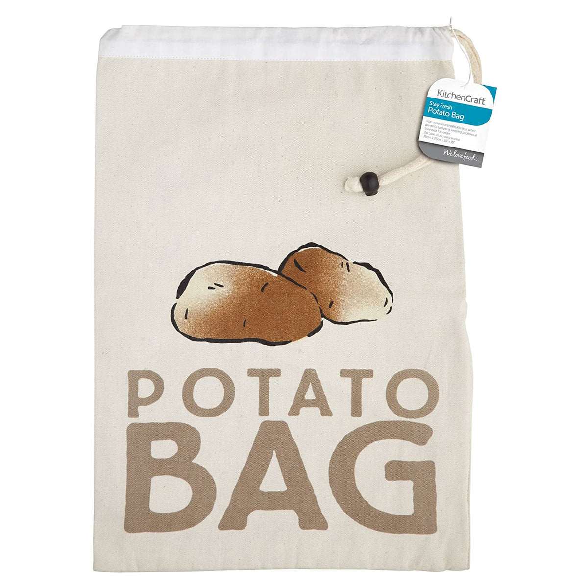 KitchenCraft Stay Fresh Potato Preserving Storage Bag 26 x 38 cm (10" x 15") - Beige