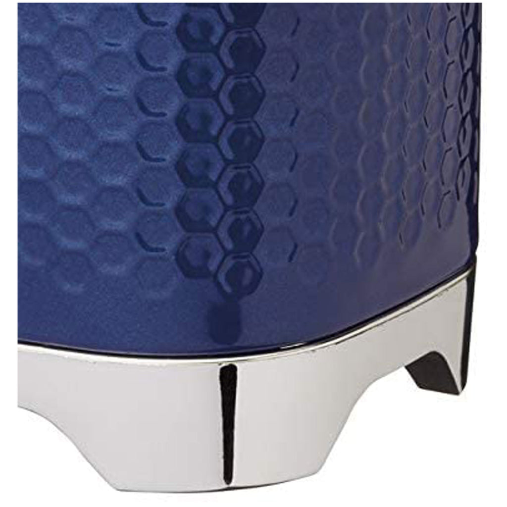 KitchenCraft Lovello Textured Coffee Canister Jar With Geometric Embossed Finish 11 x 11 x 19 cm (4.5" x 4.5" x 7.5") - Midnight Navy