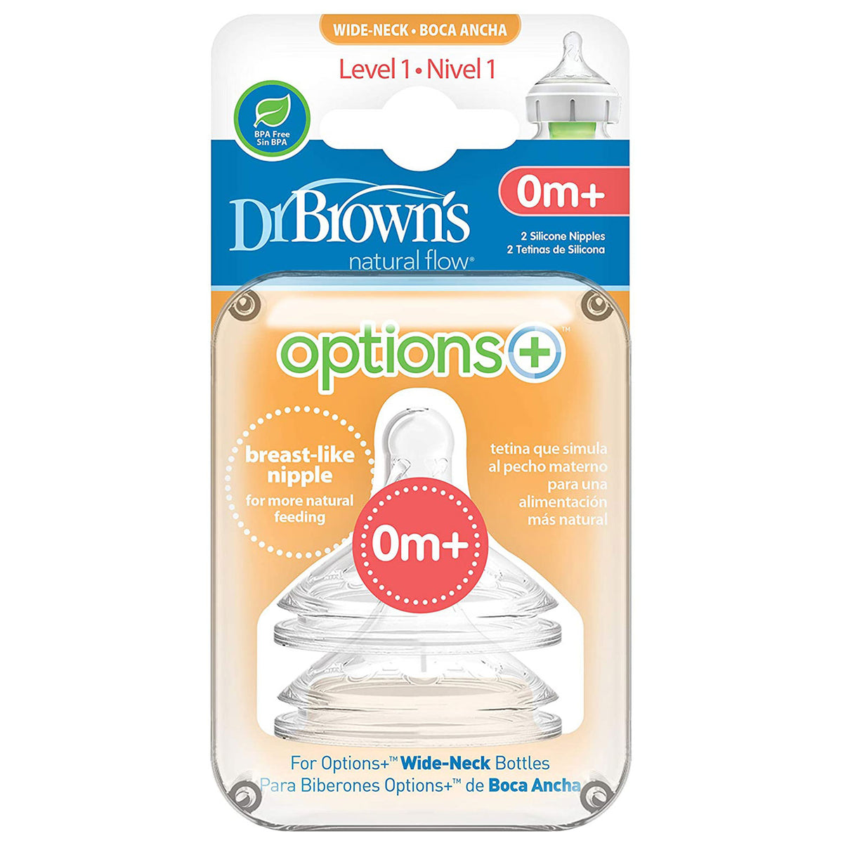 Dr. Brown Options + Level 1 Teats 2pk