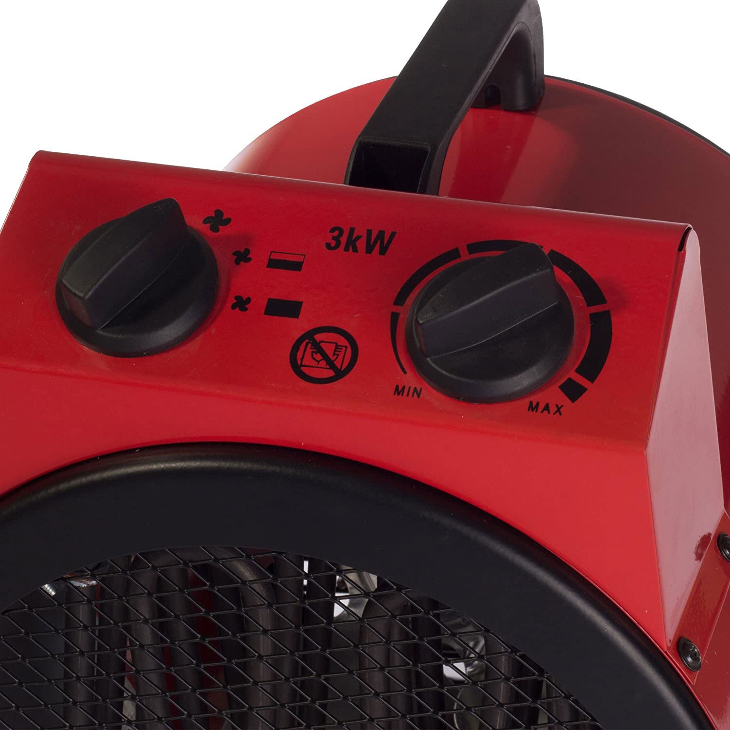 Igenix Drum Fan Heater 3000W Industrial Heater With 2 Heat Settings Thermostat & Cooling Fan – Red & Black Secondary image