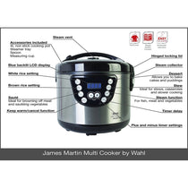 Wahl James Martin LED Digital Multi Cooker 4 Litre Family Size Stainless Steel - Silver