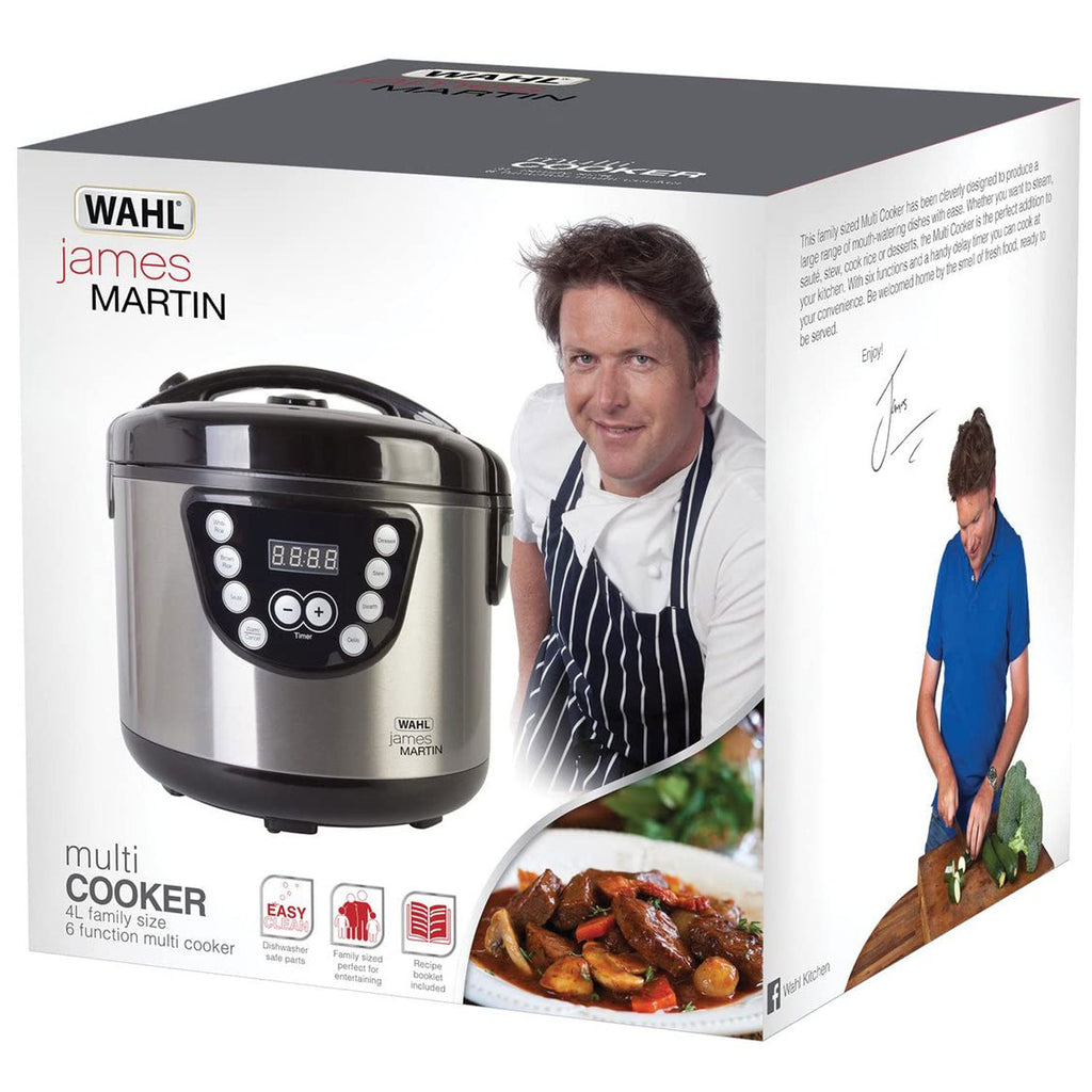 Wahl James Martin LED Digital Multi Cooker 4 Litre Family Size Stainless Steel - Silver