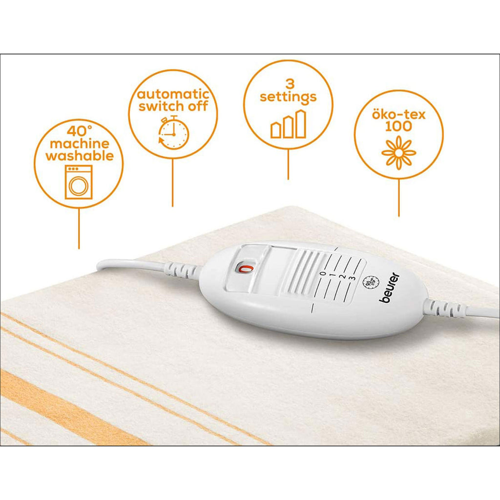 Beurer Entry Level Electric Heating Pad 3 Adjustable Heat Setting Washable