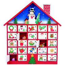 Premier Decoration Wooden Advent Calendar Christmas Xmas Wood Tradtional Calender 40 cm