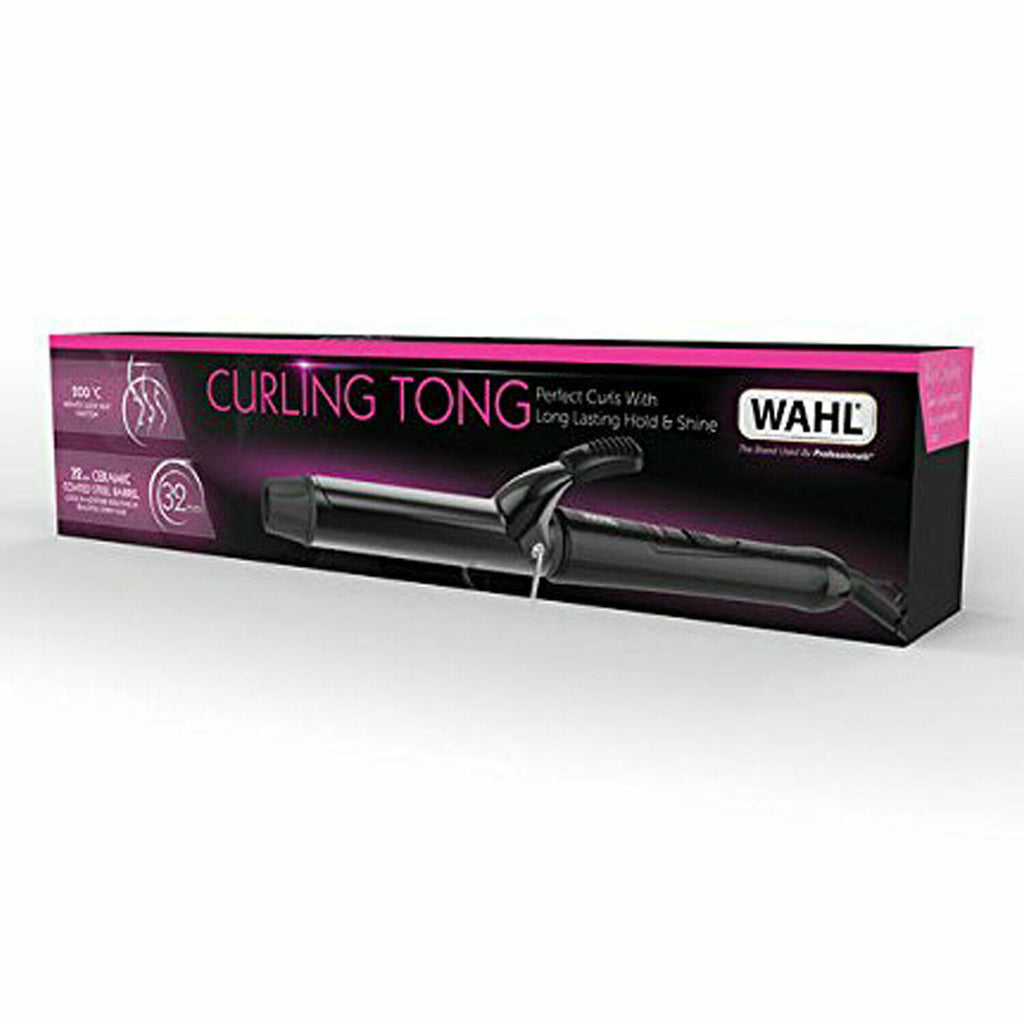 Wahl Ceramic Steel Hair Curling Tongs 200°C Quick Heat Function 32mm