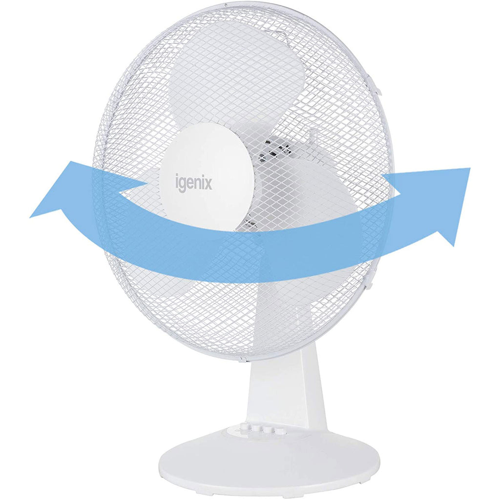 Igenix DF1610 Portable Desk Fan 16 Inch Quiet Oscillating 3-Speed Adjustable Tilt