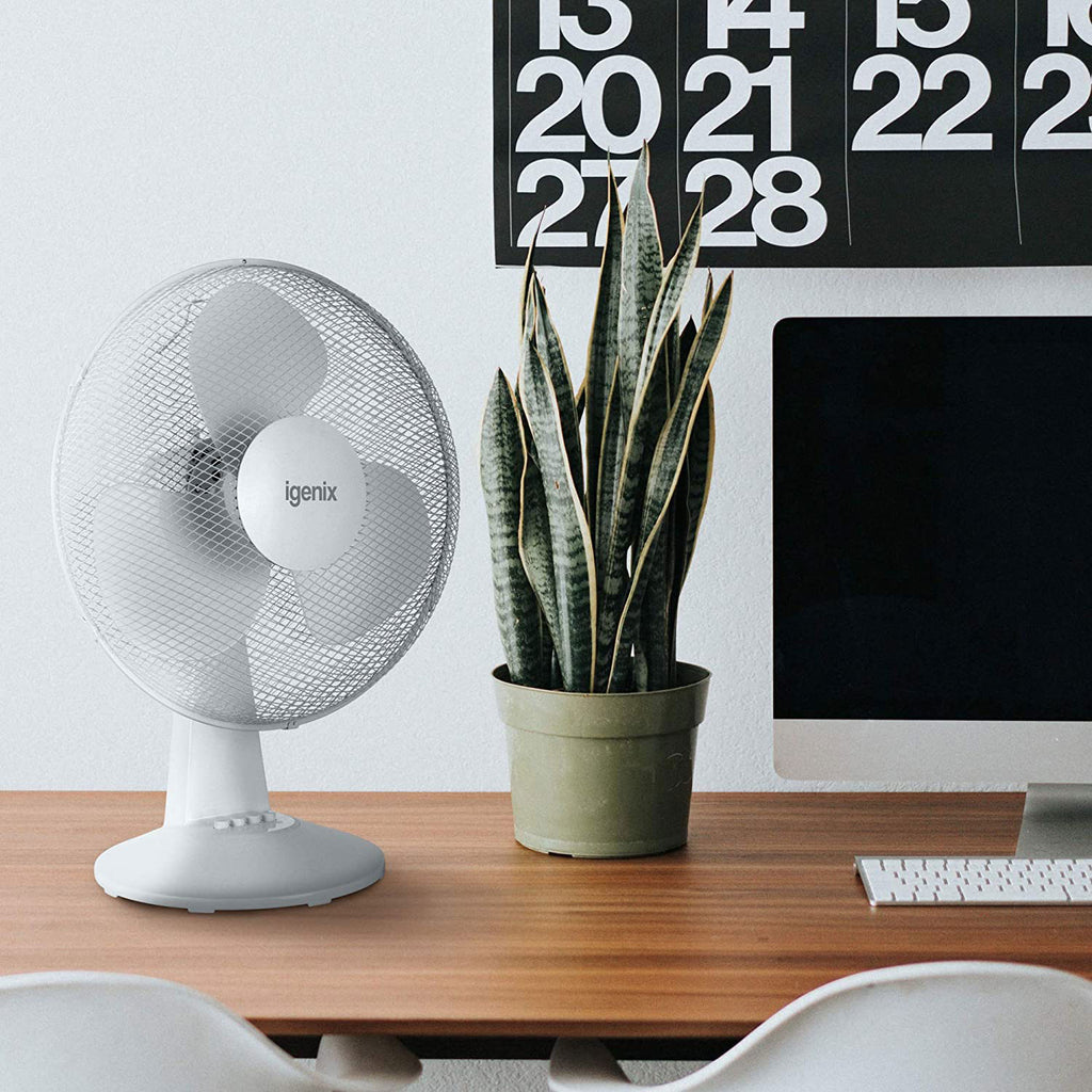 Igenix DF1610 Portable Desk Fan 16 Inch Quiet Oscillating 3-Speed Adjustable Tilt