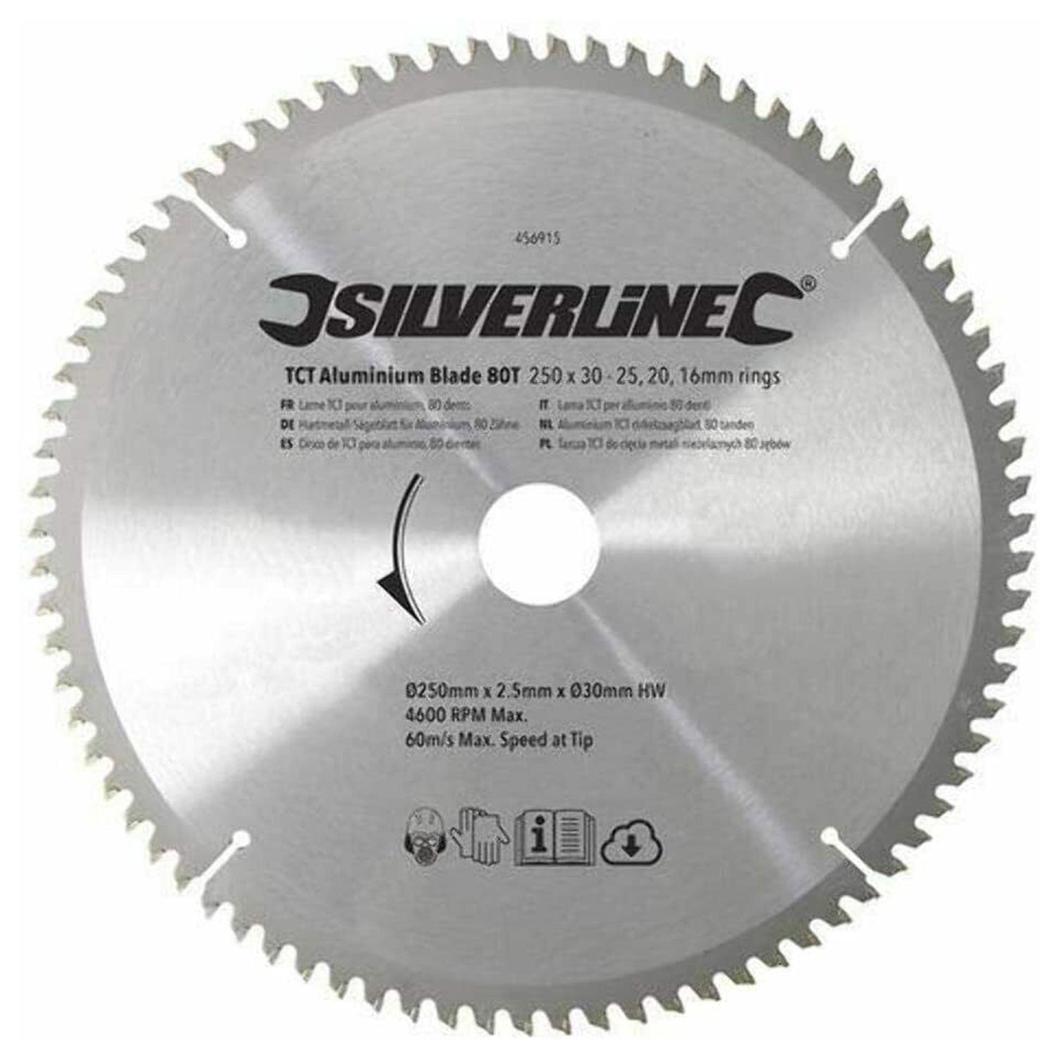 Silverline TCT Aluminum Circular Saw Blade 80 Teeth 250mm x 30mm Secondary image