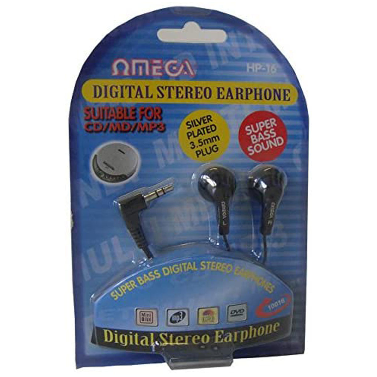 Omega HP-16 Earphones – Premium Digital Stereo Super Bass Earphones Main image