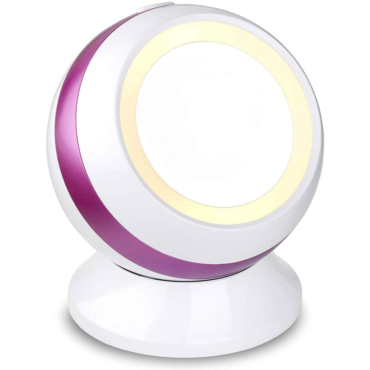 Babyliss Illuminated Globe Mirror Makeup Vanity Mirror with Storage White Pink 15cm