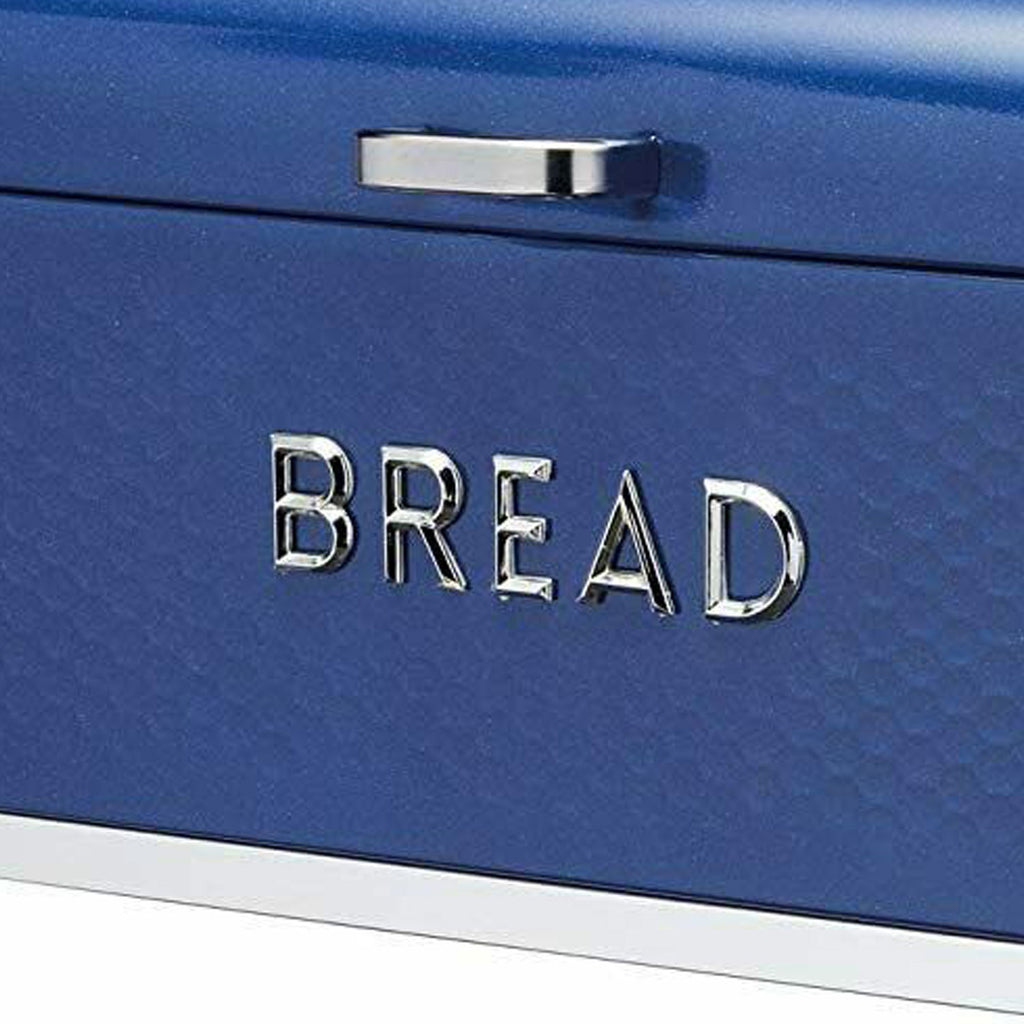 KitchenCraft Lovello Textured Bread Bin - Midnight Blue