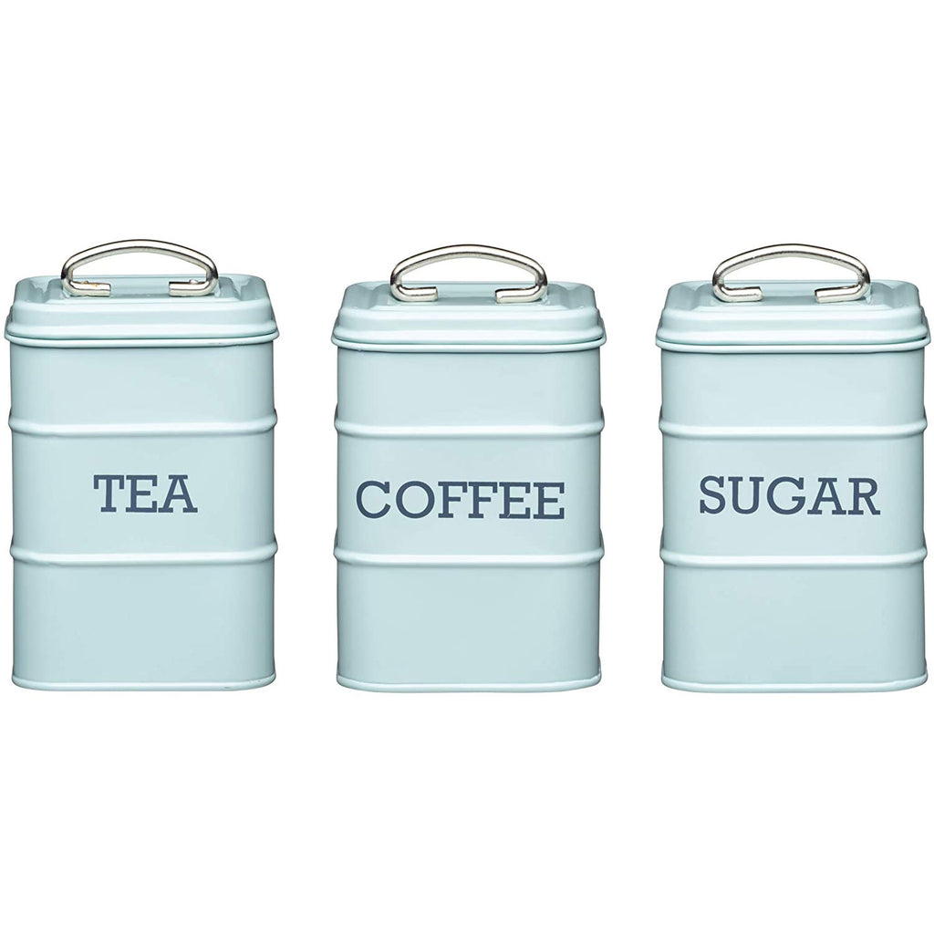 KitchenCraft Living Nostalgia Metal Tea Caddy - Vintage Blue
