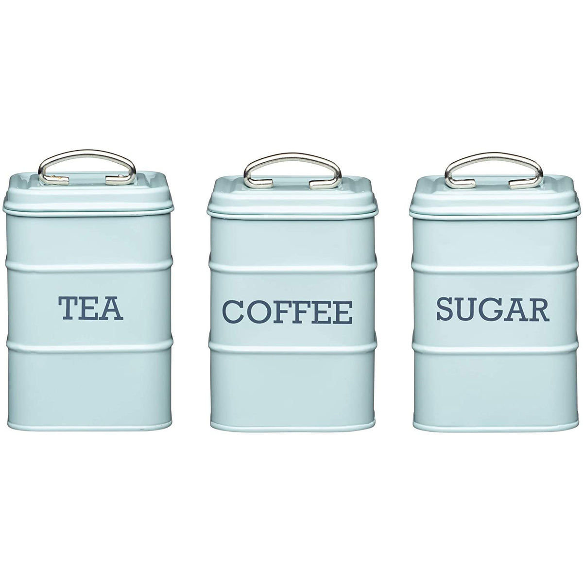 KitchenCraft Living Nostalgia Metal Tea Caddy - Vintage Blue