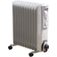 Daewoo 11 Fin Oil Filled Radiator Heater With Thermostat And Wheels 2500 W - White