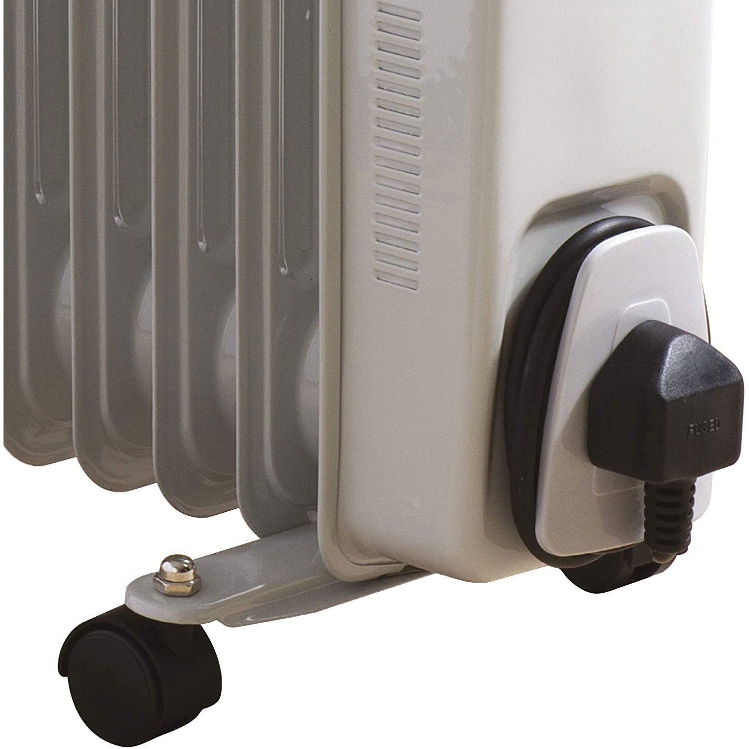 Daewoo 11 Fin Oil Filled Radiator Heater With Thermostat And Wheels 2500 W - White Secondary image