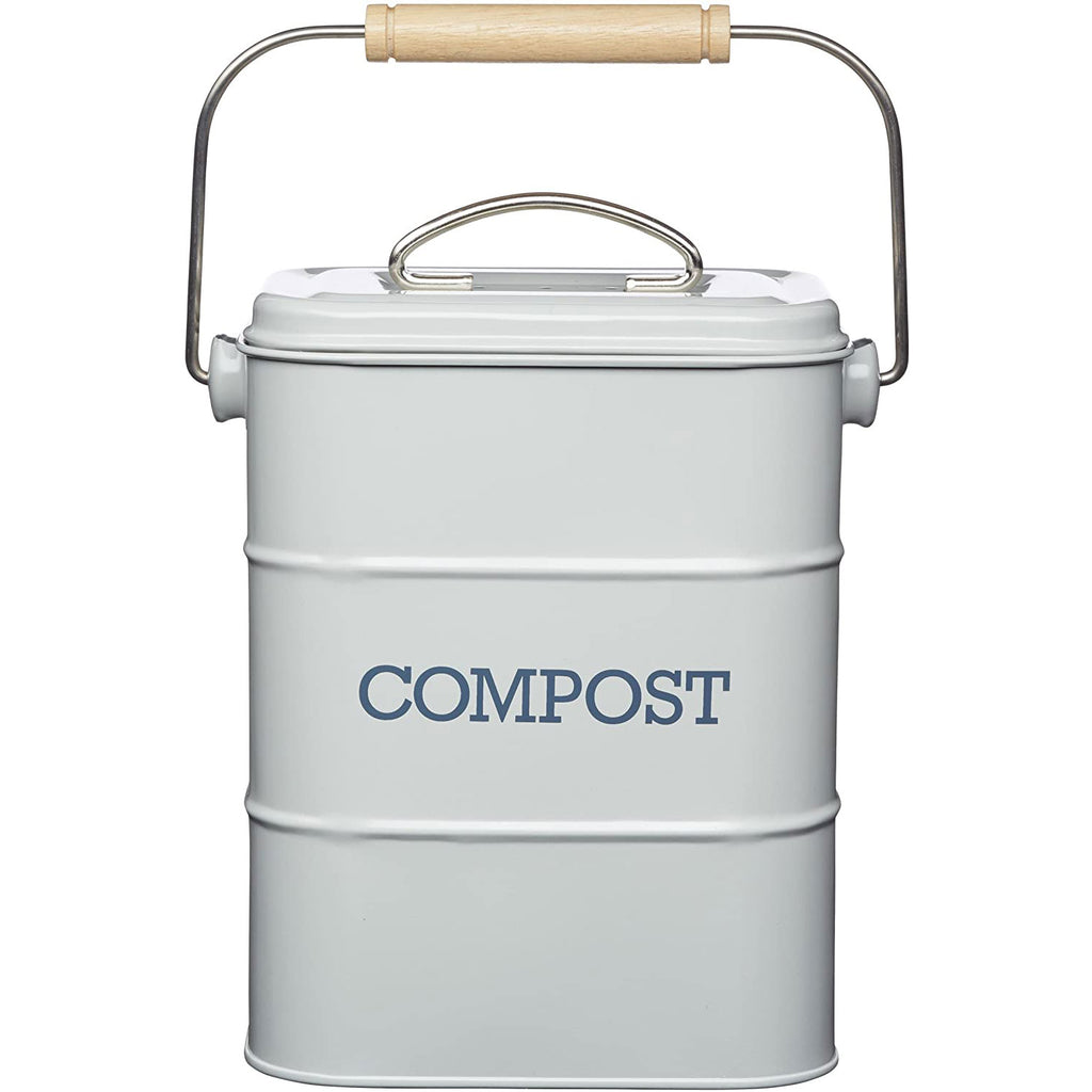 KitchenCraft Living Nostalgia Metal Kitchen Compost Bin French In Grey
