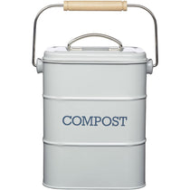 KitchenCraft Living Nostalgia Metal Kitchen Compost Bin French In Grey