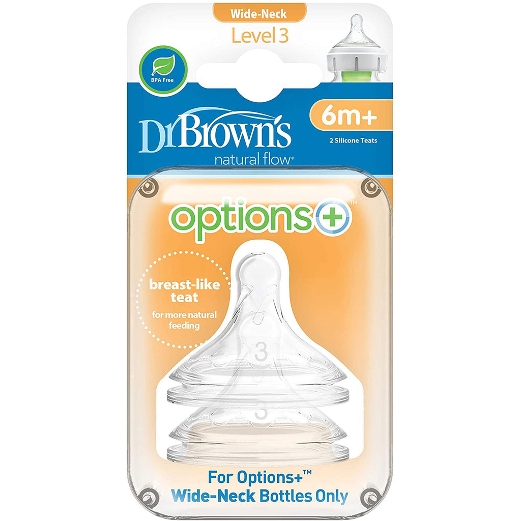 Dr Brown Options + Level 3 Teats - Twin Pack