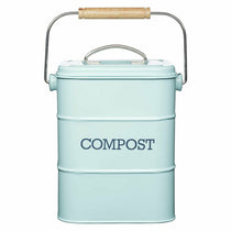 KitchenCraft Living Nostalgia Metal Kitchen Compost Bin 3 Litres - Vintage Blue