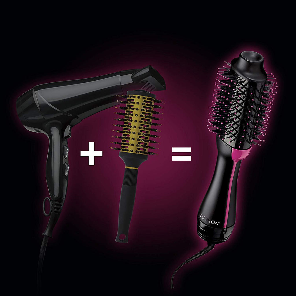 Revlon Pro Collection Salon One Step Hair Dryer And Volumiser Hot Air Stylers - Black/Pink