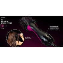 Revlon Pro Collection Salon One Step Hair Dryer And Volumiser Hot Air Stylers - Black/Pink