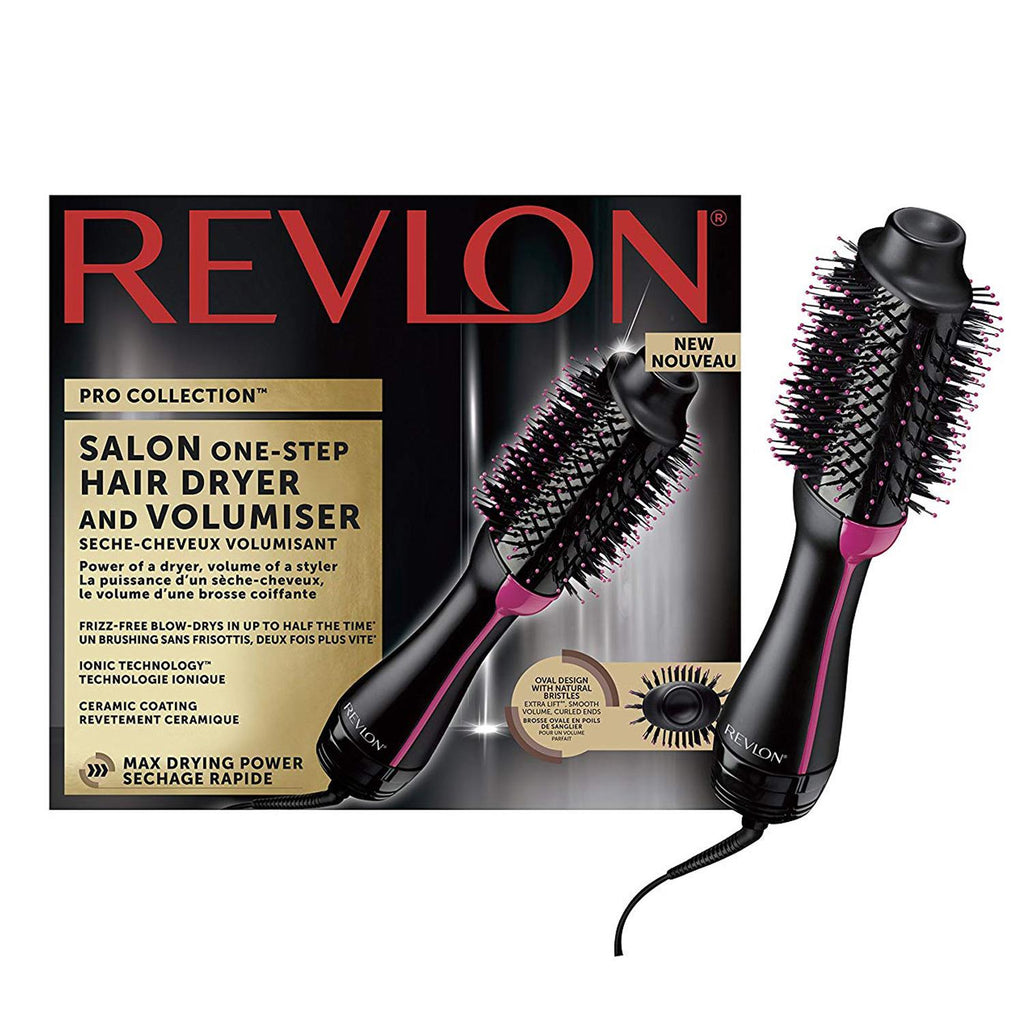 Revlon Pro Collection Salon One Step Hair Dryer And Volumiser Hot Air Stylers - Black/Pink