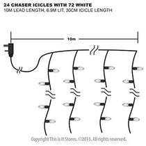 Premier Decoration 24 Chaser Icicle Christmas LED Lights With 72 White LEDs