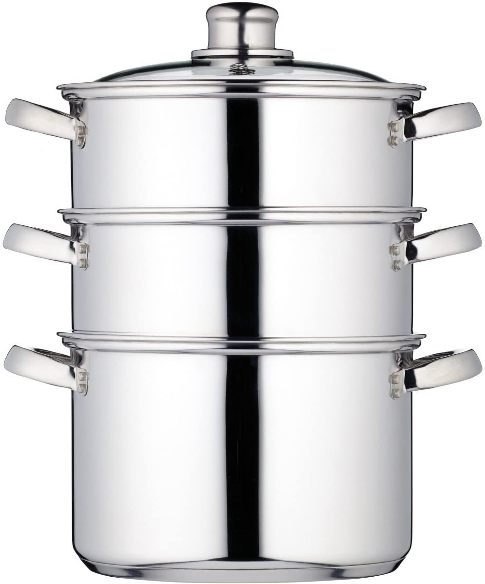 KitchenCraft Stainless Steel Three Tier 20cm Steamer Main image