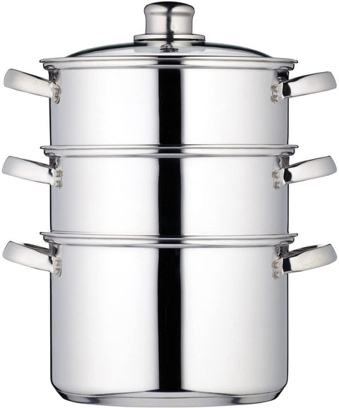 KitchenCraft Stainless Steel Three Tier 20cm Steamer