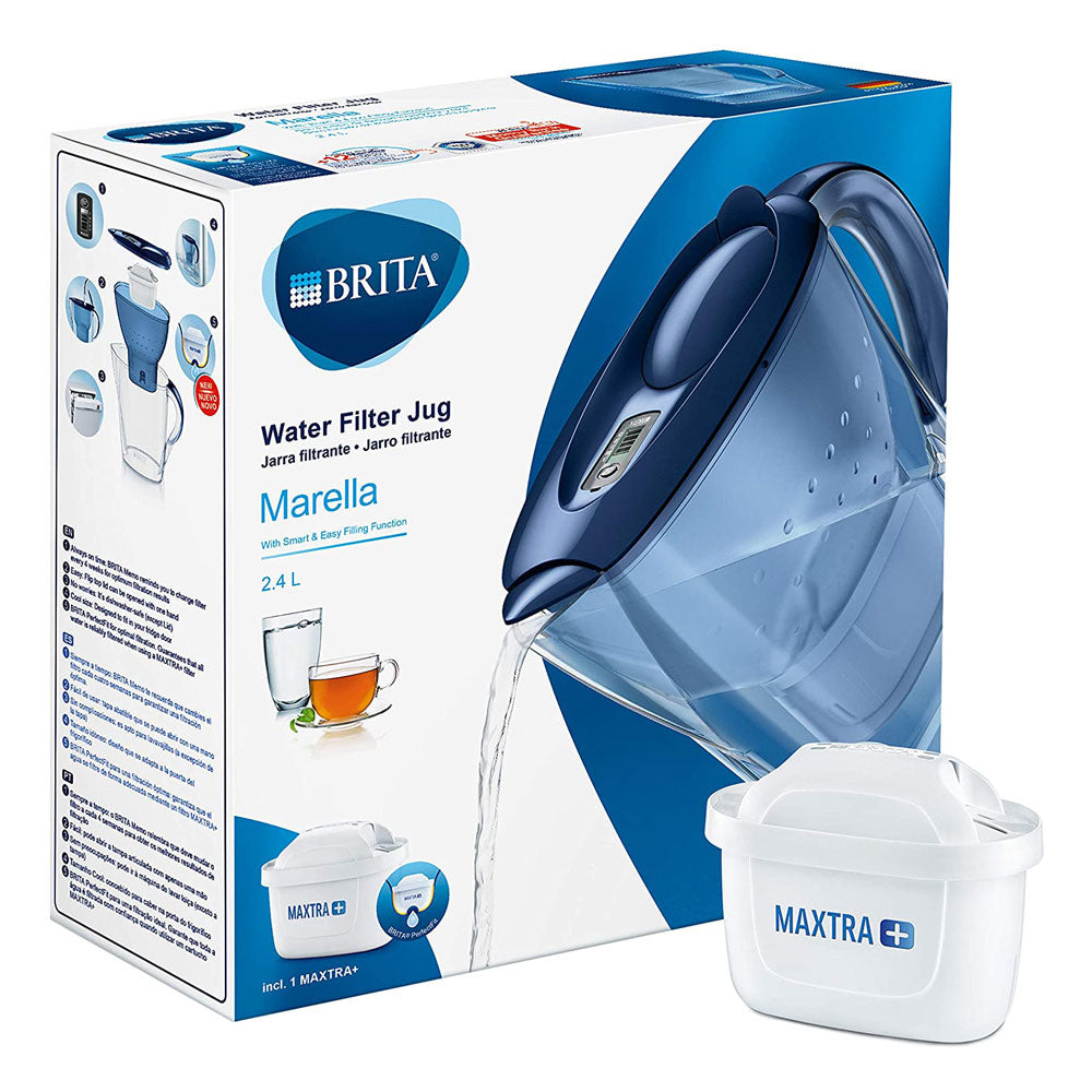 Brita Marella Water Filter Jug 2.4L with MAXTRA & Cartridge Plastic Blue