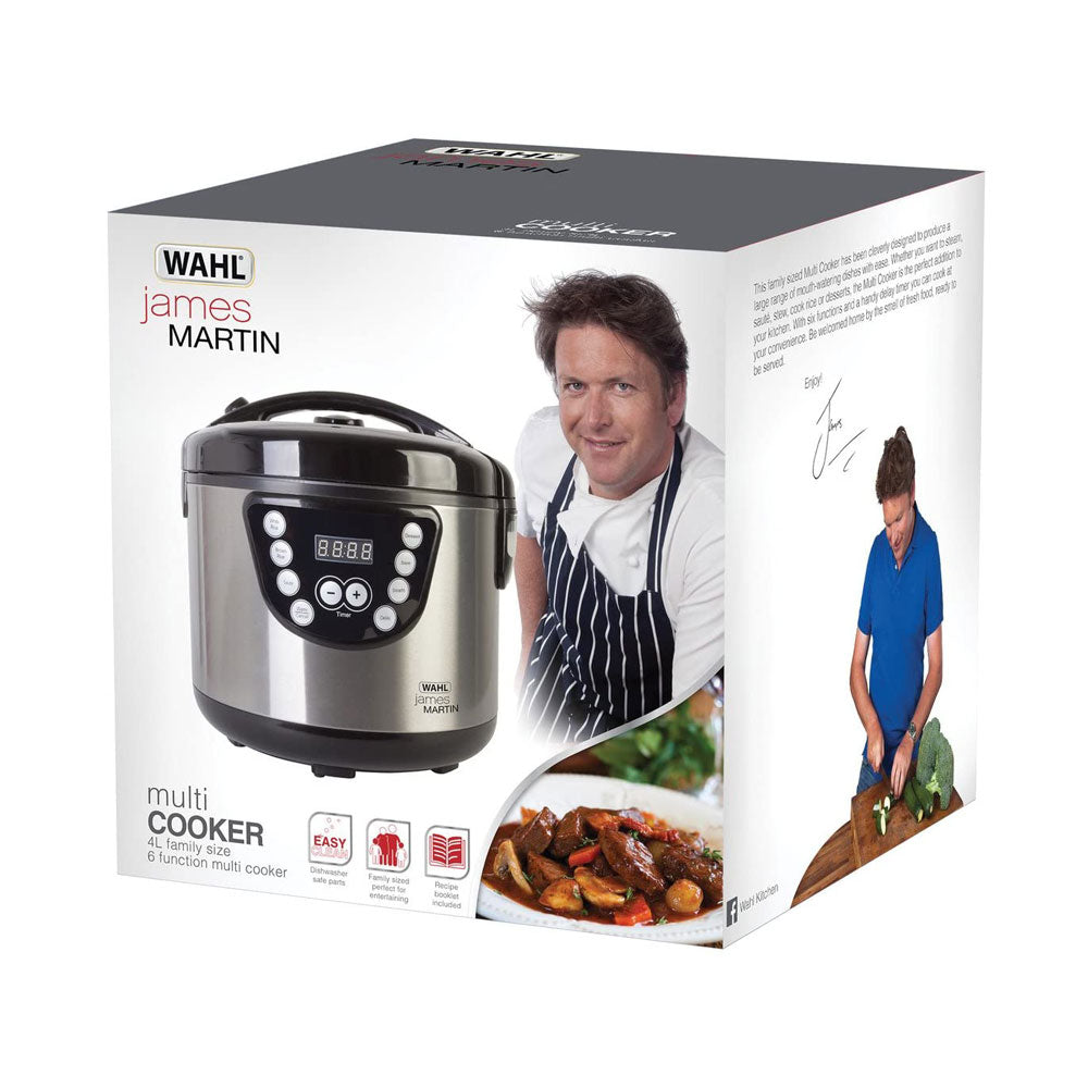 Wahl James Martin LED Digital Multi Cooker 4 Litre Family Size Stainless Steel - Silver