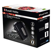 Russell Hobbs Desire Hand Mixer Electric Hand Whisk And Dough Mixer Attachments 350 W - Matte Black