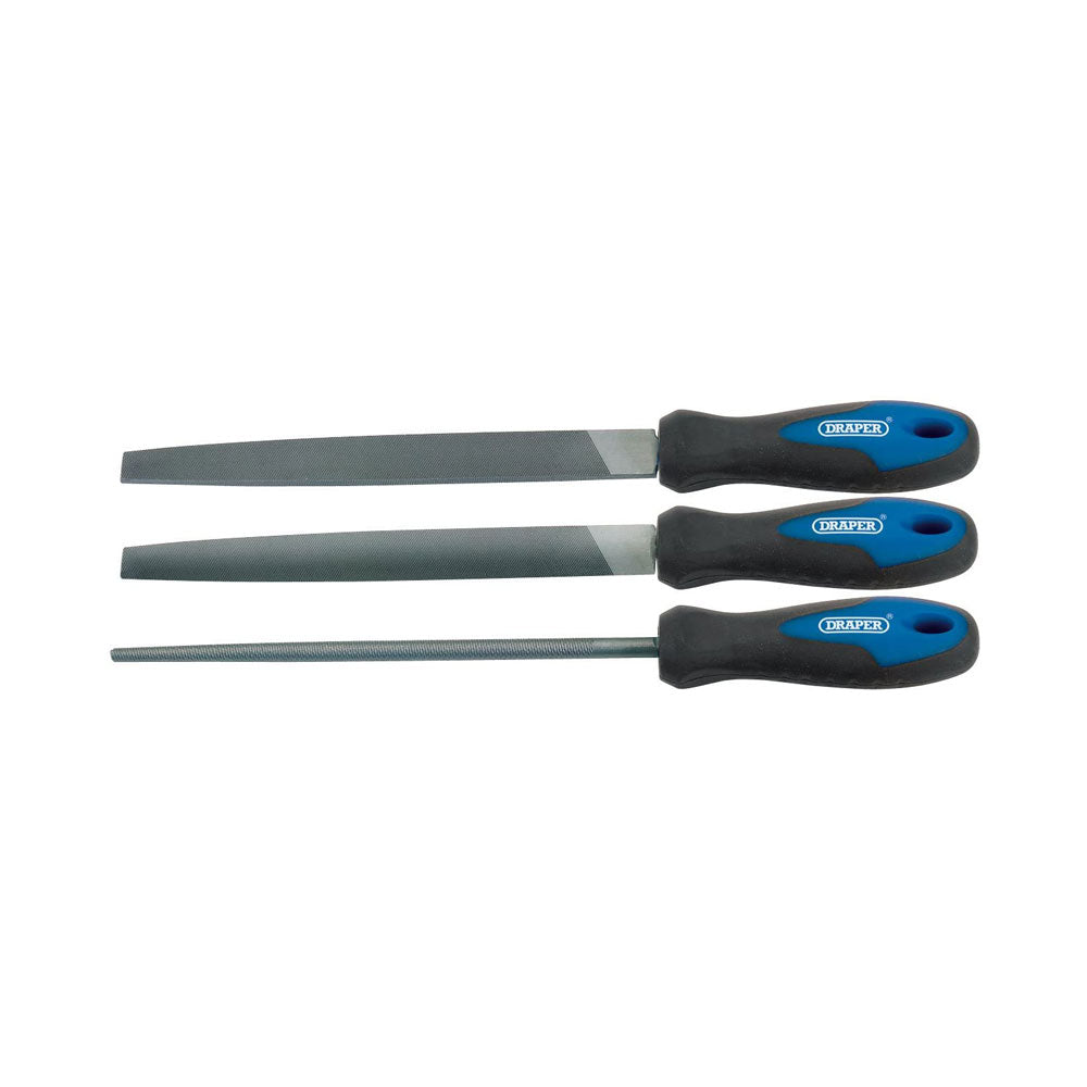 Draper 200 mm Soft-Grip Engineers File Set - 3-Piece
