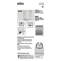 Braun Series 3 32B Electric Shaver Head Replacement - Black