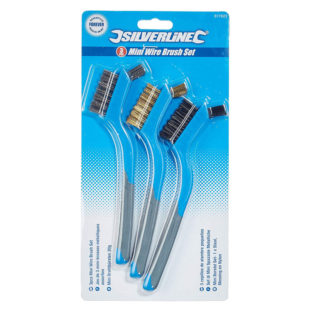 Silverline Mini Wire Brush - 3pce Set