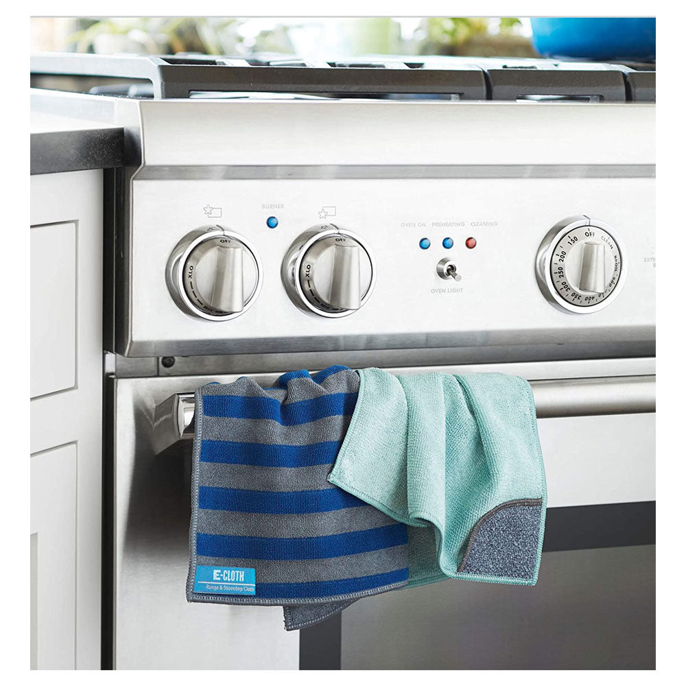 E-Cloth Kitchen Cleaning Cloths 2 Pack 32cm x 32cm - Blue & Green