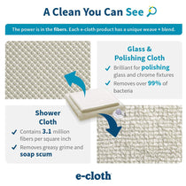 E-Cloth Shower Cleaning Cloth 2 Pack - Ivory