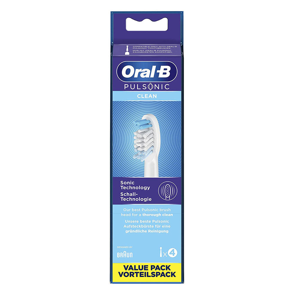 Oral B Pulsonic Clean Toothbrush Heads For Sonic Toothbrushes - Pack of 4
