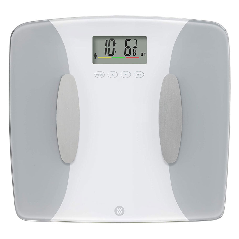 Weight Watchers Precision Body Analyser Scale, 33 x 31cm Glass ,Grey - 8995U