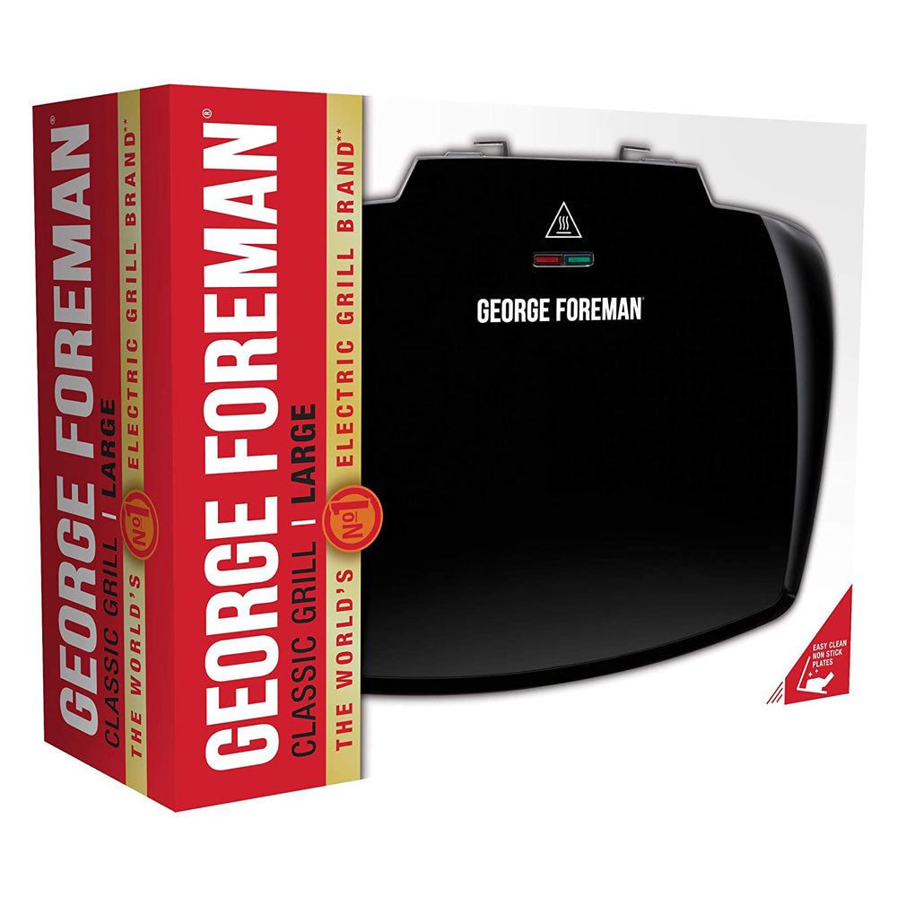 George Foreman Entertaining 10 Portion Large Grill Stainless Steel 2400 W - Black