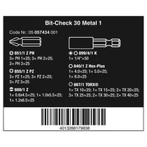 Wera Bit-Check Metal PZ PH TX SL Hex Bit 30pc Set