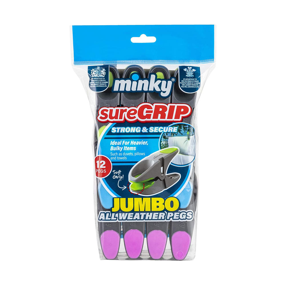 Minky 12 Sure Grip Jumbo Pegs Main image
